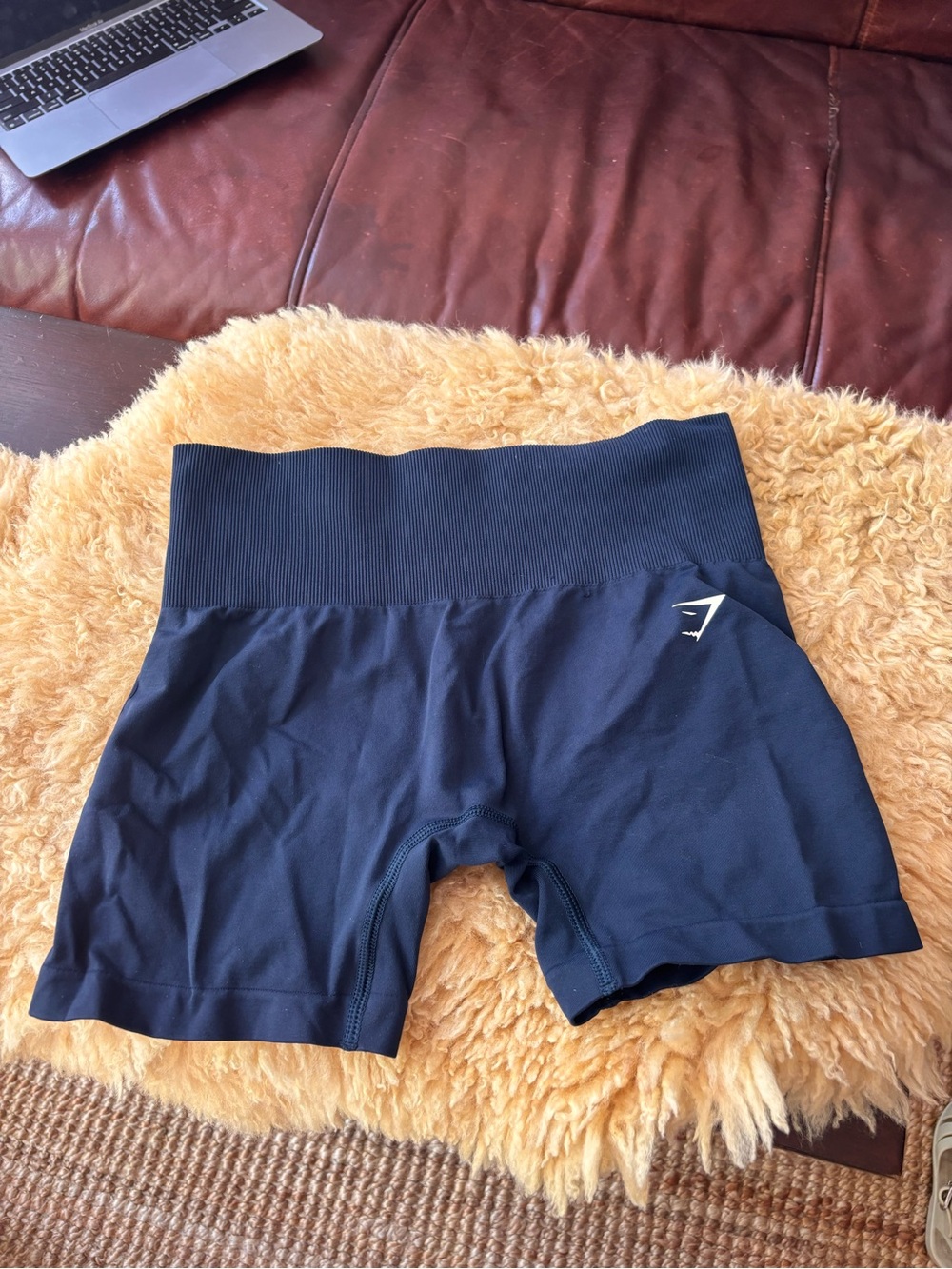 Gymshark Navy High-Rise Seamless Bike Shorts